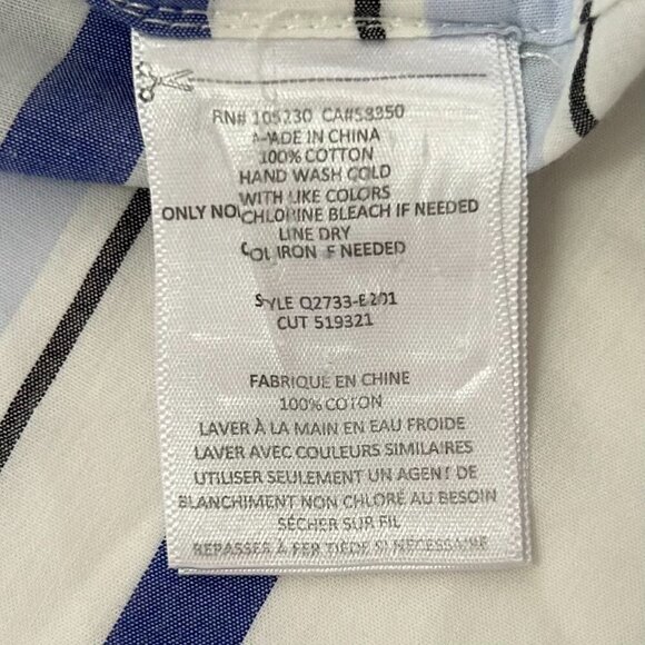 Equipment Femme Blue White Striped Cotton Button Down Shirt Classic Workwear S - Picture 7 of 11